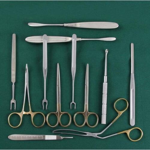Shanghai Tiangong Rhinoplasty 12-piece set of double ball hook tissue scissors periosteal peeler PTFE placement forceps nose spa