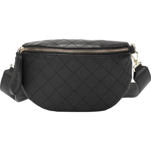 Fashion Waist Bag Womens Fanny Packs Belt Bags Genuine Leather Chest Packs Phone Pocket Lingge Female Bum Package Purse