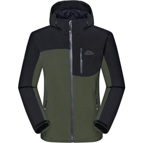 Outdoor Softshell Waterproof Hiking Jackets Spring Autumn Camping Trekking Climbing Rain Windbreaker Jacket Fleece Warm Outwear