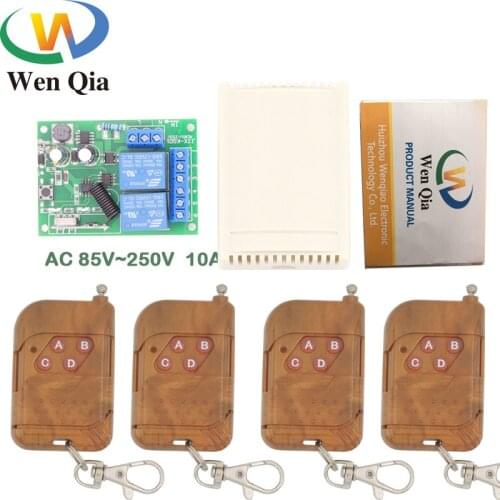 433MHz Universal Remote Control AC 110V 220V 2CH rf Relay Receiver and Transmitter for Universal Garage and gate Controller