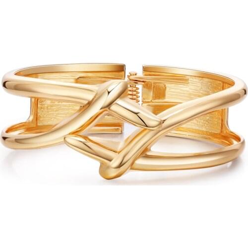 Top Quality Luxurious Gold Personality Exaggerate Punk Cuff Bracelets Bangles For Women 2021 Pulseras