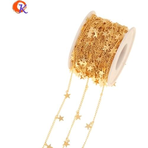 Cordial Design 5M/Lot Jewelry Accessories/Gold Chains For Bracelets/Copper/Genuine Gold Plating/Star Shape/DIY Chains/Hand Made