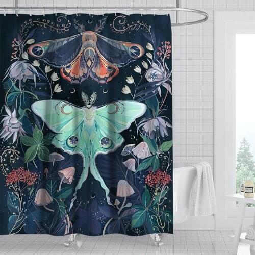 All Kinds of Plant Pattern Shower Room Curtains 2021 Newly Waterproof 180x180cm Curtain for Bathroom cortina de ducha T652