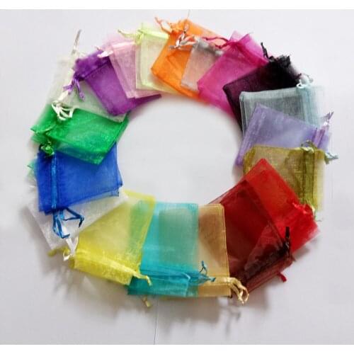 17x23cm Organza Bag 1000pcs Jewelry Packaging Display Jewelry Pouch Gift Bag For Wedding Drawstring Bag Woman Travel Storage Bag