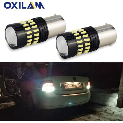 2Pcs LED Driving Lamp DRL Reverse Lght Bulb for Volkswagen VW POLO Passat B7 B6 CC Golf Tiguan 1156 BA15S LED T15 W16W Bulb