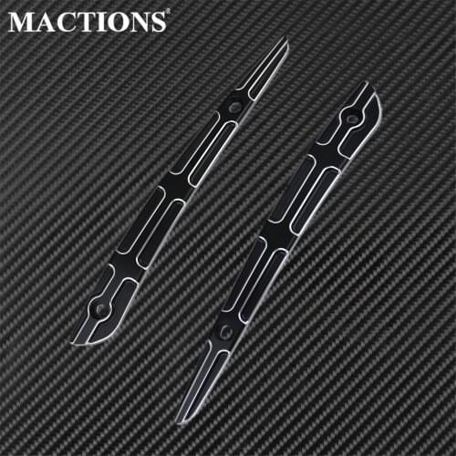 2XMotorcycle CNC Windshield WindScreen Trim Black For Harley Touring Road Glide Custom FLTRX Special FLTRXS Utra Fltru 2015-17