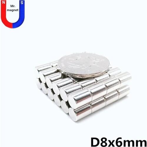 30/100/500pcs 8x6 neodymium magnets mini cylinder 8*6 mm Industrial Hardware strong magnet 8x6mm magnet bar rare earth NdFeB N35