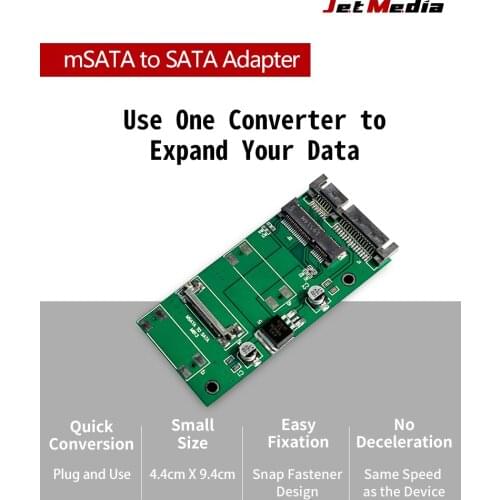 MSATA to SATA Adapter JetMedia MS-SD100 High Quality convert mSATA to SATA