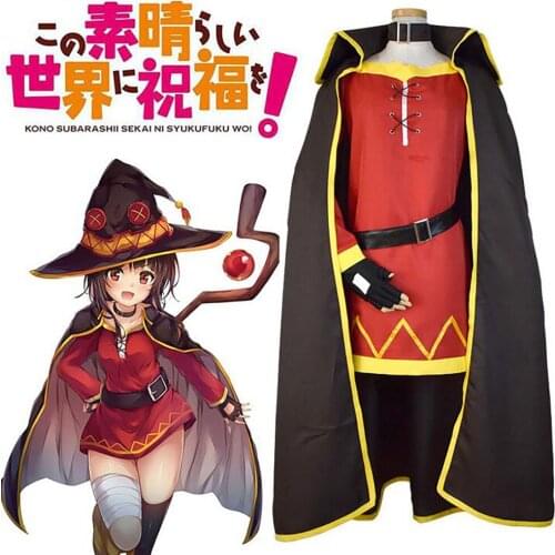 Anime KonoSuba Gods Blessing On This Wonderful World Megumin Cloak Dress Uniform Outfit Halloween Cosplay Costumes For Male