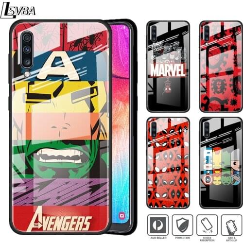 Marvel Avengers Cartoons Logo For Samsung A01 A11 A21S A31 A41 A51 A52 A71 A72 A81 A91 5G Tempered Glass Phone Case