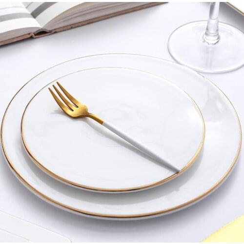 Ceramic Western Steak Plate Kitchenware Tableware Square Cake Plate Rectangle Fast Food Plate Creative Japanese Sushi Plate
