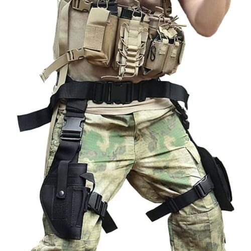 Right Hand Drop Leg Holster Magazine Pouch Army Tactical Thigh Waist Belt Pistol Glock Bag Revolver Airsoft Hand Gun Accessories