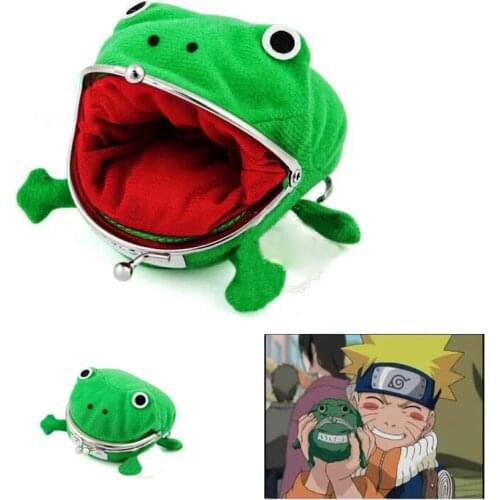 Anime Frog Coin Purse Cosplay Props Frog Wallet Anime Cartoon Manga Flannel Coin holder Cute Animal