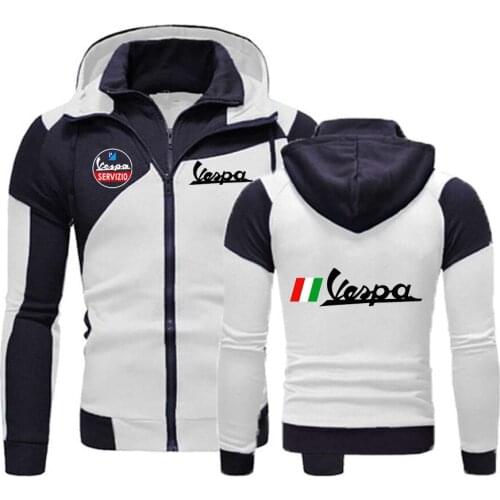 Men Vespa LogoZipper Clothing Jacket Cotton Sweatshirt Hoody Spring Autumn Hip Hop Harajuku Male Fleece Sportwear Hoodies