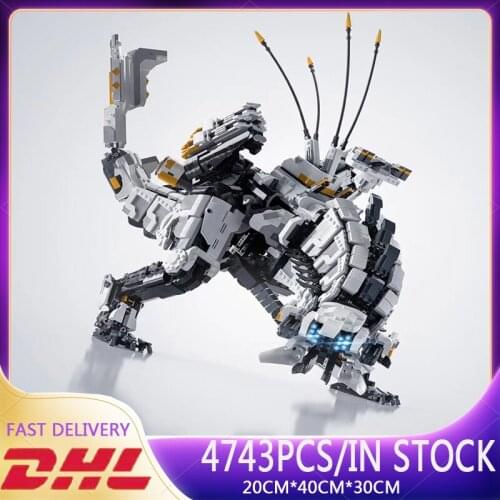 Hot 4743PCS Mechanical Monster Series MOC-15474 Super Horizon Dawn Thunder Jaw Building Block Toy Childrens DIY Birthday Gift