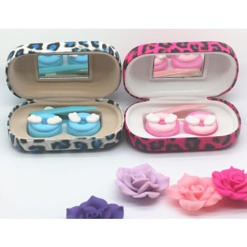 LIUSVENTINA Hot Sale DIY Resin Cute Wing Doughnut Combo Contact Lens Case Box Container for Color Lenses Gift for Girls