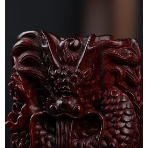 Lobular Rosewood Wood Sculpture Real Wood Wooden sign Traditional Chinese dragon Animal Sculpture Collection Car Hanging