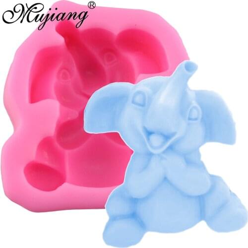 Mujiang DIY Baking Mold Elephant Cake Silicone Molds For Fondant Cake Decorating Tools Chocolate Candy Soap Candle Clay Moulds