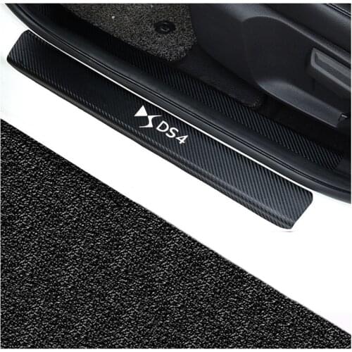 For Citroen Ds4 Door Threshold Plate Car Door Sill Step Plate Carbon Fiber Pu leather Car-Styling