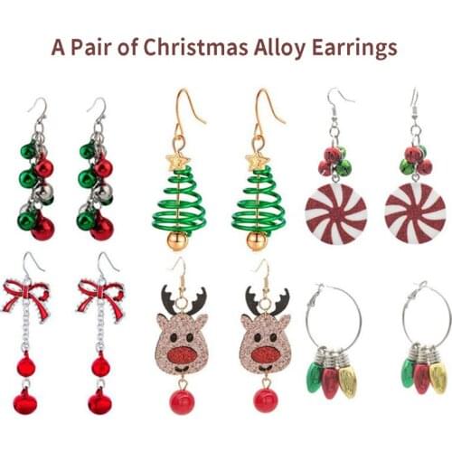 New Trendy Statement Christmas Tree Earrings For Women Santa Claus Snowman Drop Earrings Jewelry Girls Christmas Gifts Wholesale