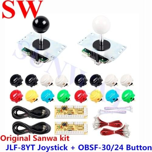 Original Sanwa Kit DIY arcade part Zero Dealy USB Encoder To PC JLF-8YT sanwa Joystick Sanwa OBSF-30/24 Button For Arcade Mame