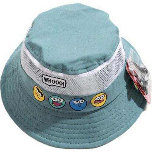 Doitbest mesh Kids Cotton Bucket Hats Summer Panama expression Sun Cap Spring Baby Boys Girls Outdoor Beach Fisherman Hat