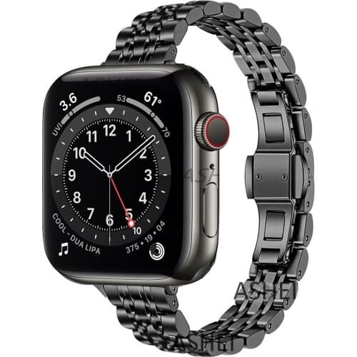 For Apple Watch Band 38mm 40mm Women Slim Design Stainless Steel Wristband Strap for iWatch SE Series 6 5 4 3 2 1 42mm 44mm Belt