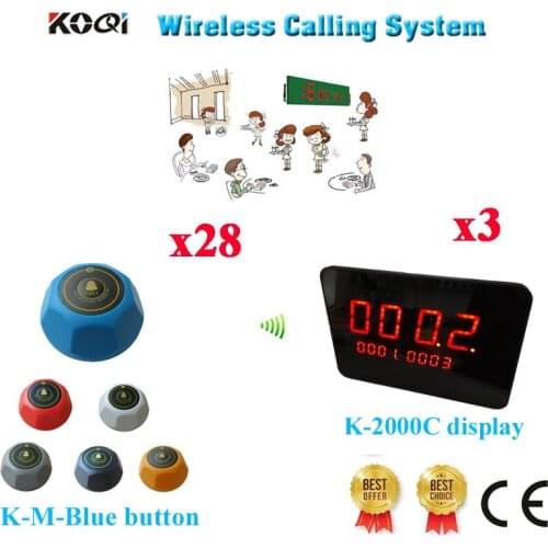 Restaurant Wireless Ordering System Fast Delivery Good Price 433.92MHZ Pager With Ycall Brand Factory(3 display+28 call button)