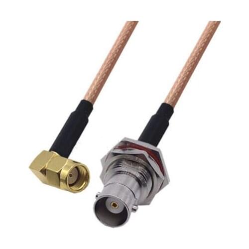 RP-SMA Male Right Angle to BNC Female Jack Bulkhead Connector Pigtail Jumper RG316 Cable 50 ohm