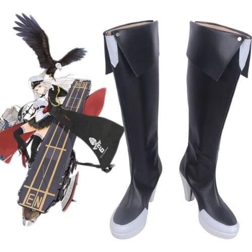 Azur Lane USS Enterprise Cosplay Boots Black Shoes Custom Made