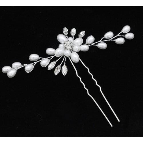 Wedding Hairpins Bridal Pearl Flower Crystal Hair Pins Bridesmaid Gift Hairdressing metal women girl hair Accessories