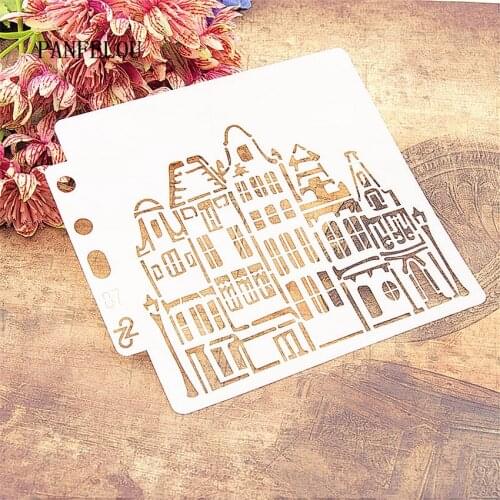 The castle scrapbook stencils spray plastic mold shield DIY cake hollow Embellishment printing lace ruler valentine