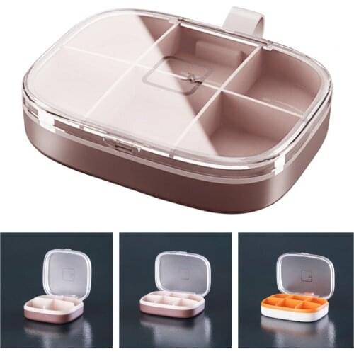 Waterproof Dustproof Pill Box Clamshell PS Good Sealing Independent Grids Tablet Box For Storage Travel Pill Case Vitamins Capsu