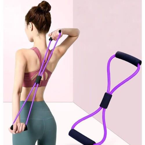 Yoga Resistance Slimming Men Women Fitness Equipment Home Weight Loss 8 Word Chest Expander Pull Rope Elastic Rope