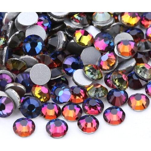1.3mm-6.5mm Crystal Magma Color Non Hotfix/Glue On Flatback Rhinestones For Nail 3D Decorations