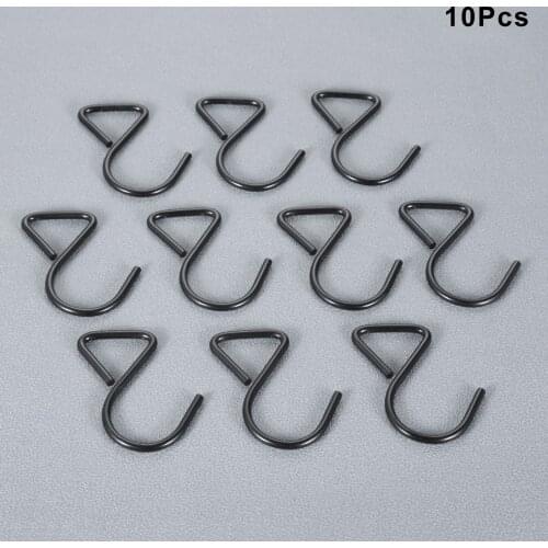 10pc Metal S Hook Clothing Towel Bar Kitchen Black Metal Hanger Hooks Buckles for Webbing Strap DIY Hardware Accessories 57*25mm