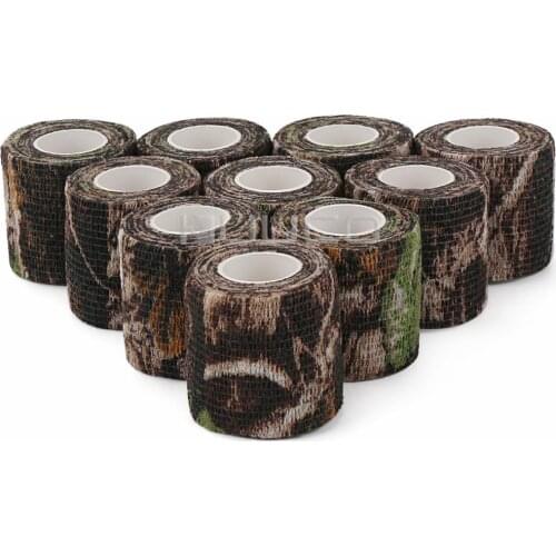 10 PCS Outdoor Waterproof Tool/Camouflage Stealth Tape/Self Adhesive Tape/elastic bandage for Knives/Gun/camera/Telescope etc