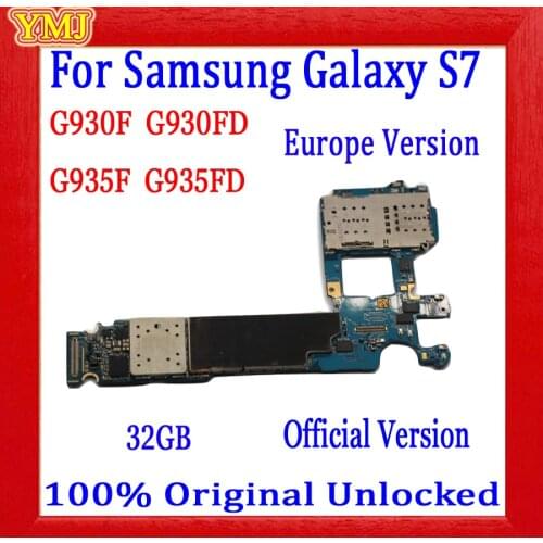 100% Original For Samsung Galaxy S7 G930FD G930F G935F G935FD Motherboard,With full chips 32G Mainboard EU Version Free Shipping