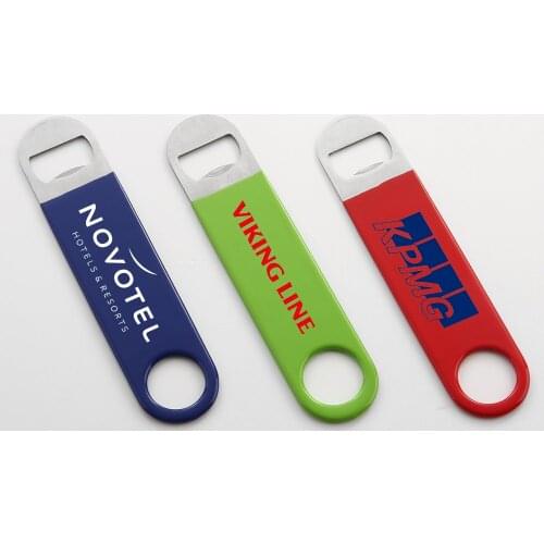 100pcs Heavy Duty Metal Stainless Steel Flat Bottle Opener Bartender Speed Beer Bottle Openers Rubber Coated Bar Key Custom Logo