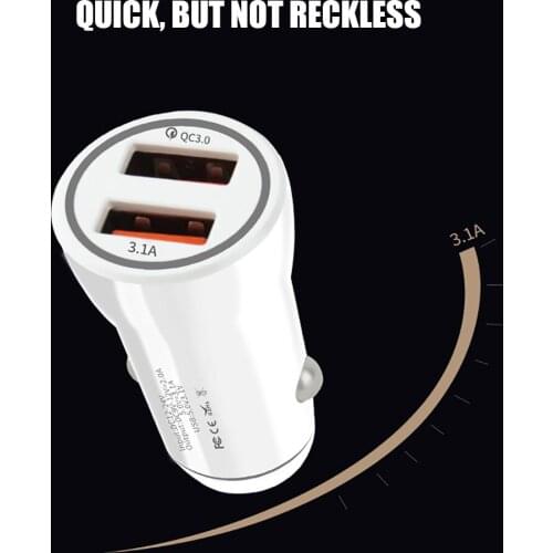 2 Dual Port USB Fast Car Cigarette 33W Quick Charge QC 3.0 For iPhone Samsung