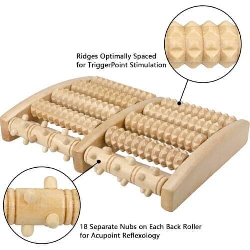 2XPB Dual Foot Massager Roller Wood Rollers Relax Relieve Heel Arch Pain Stress Relief Tool Relaxation Gifts for Men Women