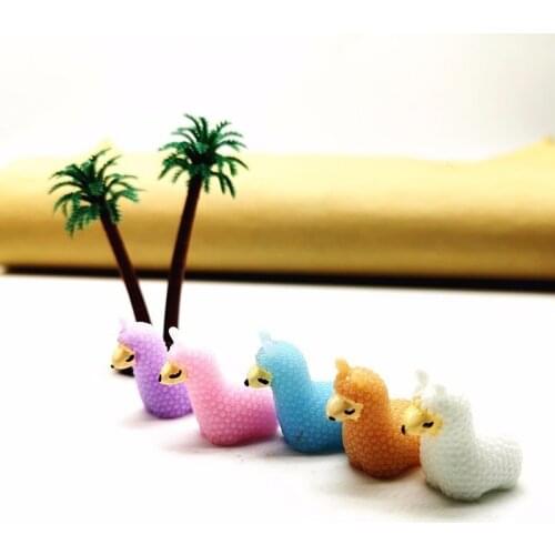 5pc Alpaca Mini Animal Model Ornament Craft Bonsai Decor Miniature Home Fairy Garden Decoration DIY Accessories