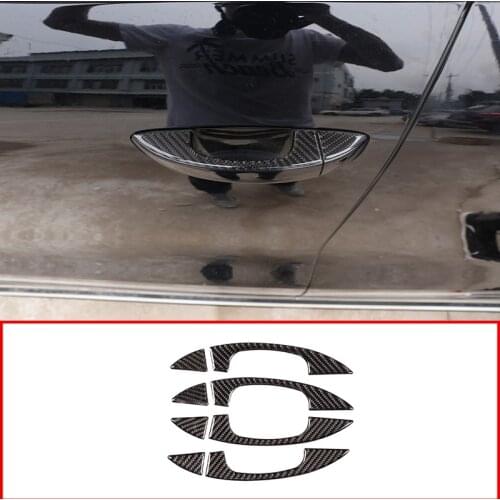 For Volkswagen Touareg 2011-2018 Rea Carbon Fiber 3D Sticker Car Door Handle Trim Cover Exterior Accessories 8pcs