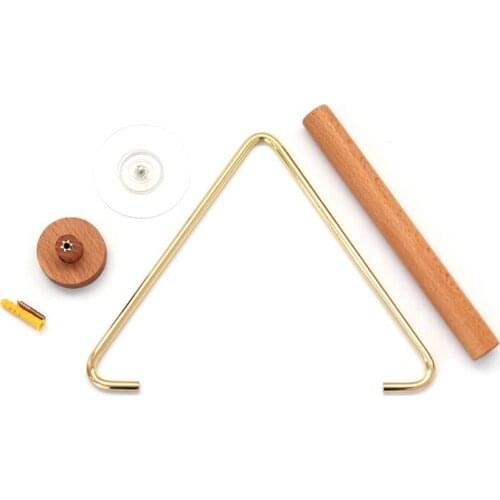Nail-free Sticker Towel Rack Round/square Wooden Hook Towel Rack Kitchen Towel Holder Bathroom Accessories Gold Towel Rack