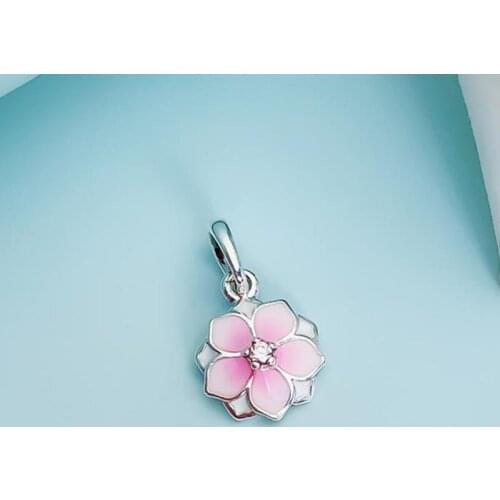 Authentic 925 Sterling Silver Charm New Creative Peach Blossom Pendant Fit Pandora Women Bracelet & Necklace Diy Jewelry