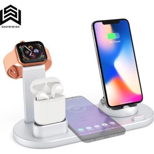 Wireless Charger 4 in 1 Wireless Charging Dock Compatible for apple Watch for Airpods Charging Station Qi Fast Wireless Charging