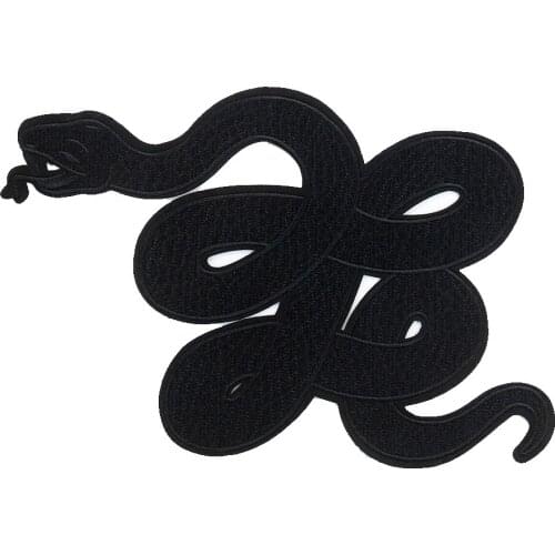Large Black Snake Animal Iron On Patches Sewing Embroidered Applique for Jacket Clothes Stickers Badge DIY Apparel Accessories