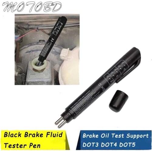 Black Brake Fluid Tester Pen 5 LED Car Vehicle Auto Water Brake Oil Testing Diagnostic Tools Support DOT3 DOT4 DOT5 Cars