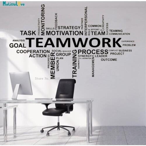 Teamwork Word Quote Office Wall Sticker Decals Inspirational Home Decor School Calssroom Living Room Art Murals Vinyl YT1223