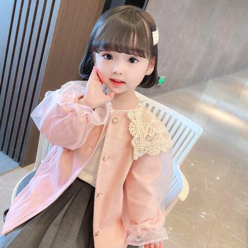 Toddler Girls Long Coat Floral Pattern Coat Girl Casual Style Childrens Coat Spring Autumn Childrens Clothing